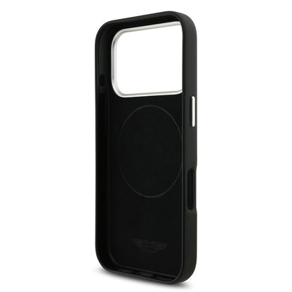 iPhone 17 Pro Kılıf Aston Martin Orijinal Lisanslı M-safe Şarj Özellikli Metal Logolu PU Deri Kılıf