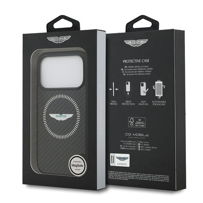 iPhone 17 Pro Kılıf Aston Martin OrijinalLisanslı M-safe Şarj Özellikli Karbon Fiber Kevlar Kılıf