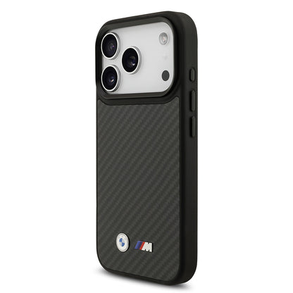 iPhone 17 Pro Kılıf BMW Orijinal Lisanslı M-safe Şarj Özellikli Karbon Fiber Metal Logolu Kılıf