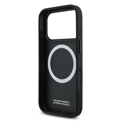 iPhone 17 Pro Kılıf BMW Orijinal Lisanslı M-safe Şarj Özellikli M Logolu Üç Şeritli Delikli Deri Kılıf