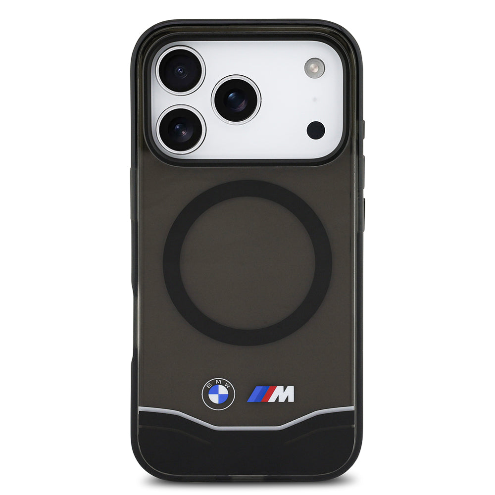 iPhone 17 Pro Kılıf BMW Orijinal Lisanslı M-safe Şarj Özellikli Metal Buton Tasarımlı Tranparan M Dizayn Kılıf