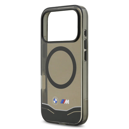 iPhone 17 Pro Kılıf BMW Orijinal Lisanslı M-safe Şarj Özellikli Metal Buton Tasarımlı Tranparan M Dizayn Kılıf