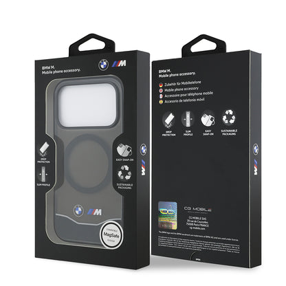 iPhone 17 Pro Kılıf BMW Orijinal Lisanslı M-safe Şarj Özellikli Metal Buton Tasarımlı Tranparan M Dizayn Kılıf