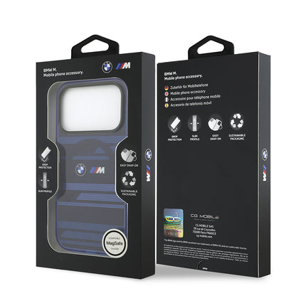 iPhone 17 Pro Kılıf BMW Orijinal Lisanslı M-safe Şarj Özellikli Metal Kamera Butonlu Yatay Şeritli M Dizayn Kılıf