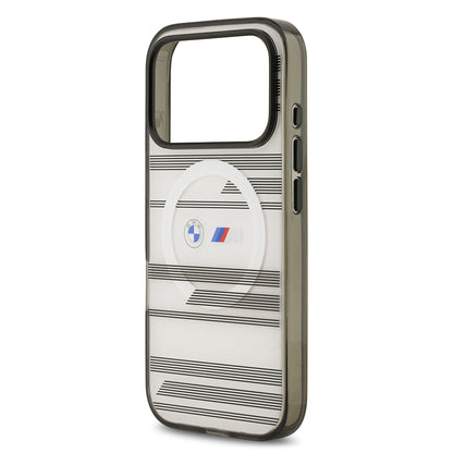 iPhone 17 Pro Kılıf BMW Orijinal Lisanslı M-safe Şarj Özellikli Metal Kamera Butonlu Yatay Şeritli M Dizayn Kılıf