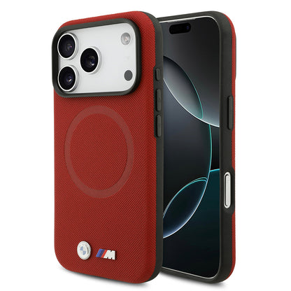 iPhone 17 Pro Kılıf BMW Orijinal Lisanslı M-safe Şarj Özellikli Metal Logolu Delikli M Dizayn Deri Kılıf