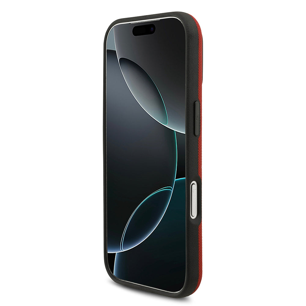 iPhone 17 Pro Kılıf BMW Orijinal Lisanslı M-safe Şarj Özellikli Metal Logolu Delikli M Dizayn Deri Kılıf