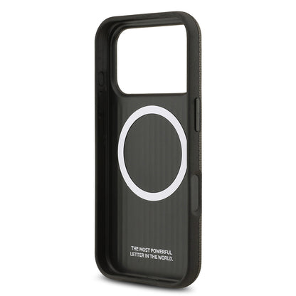 iPhone 17 Pro Kılıf BMW Orijinal Lisanslı M-safe Şarj Özellikli Metal Logolu Delikli M Dizayn Deri Kılıf