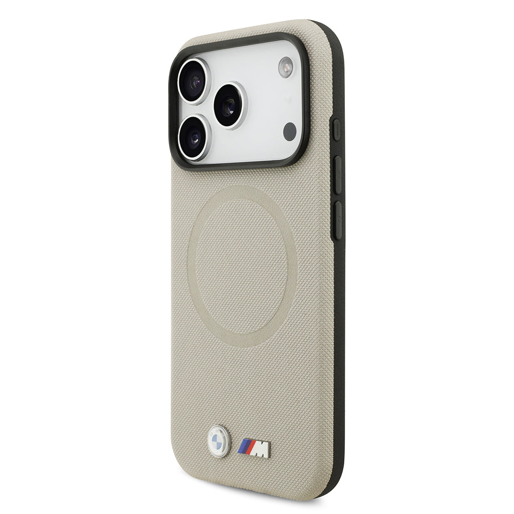 iPhone 17 Pro Kılıf BMW Orijinal Lisanslı M-safe Şarj Özellikli Metal Logolu Delikli M Dizayn Deri Kılıf