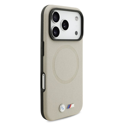 iPhone 17 Pro Kılıf BMW Orijinal Lisanslı M-safe Şarj Özellikli Metal Logolu Delikli M Dizayn Deri Kılıf