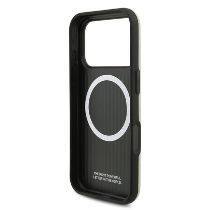 iPhone 17 Pro Kılıf BMW Orijinal Lisanslı M-safe Şarj Özellikli Metal Logolu Delikli M Dizayn Deri Kılıf