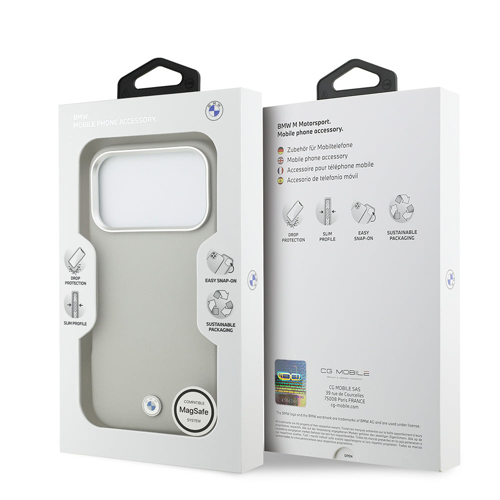 iPhone 17 Pro Kılıf BMW Orijinal Lisanslı M-safe Şarj Özellikli Metal Logolu Tam Kaplama Deri Kılıf