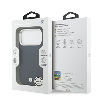 iPhone 17 Pro Kılıf BMW Orijinal Lisanslı M-safe Şarj Özellikli Metal Logolu Tam Kaplama Deri Kılıf