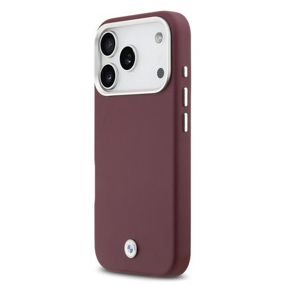 iPhone 17 Pro Kılıf BMW Orijinal Lisanslı M-safe Şarj Özellikli Metal Logolu Tam Kaplama Deri Kılıf