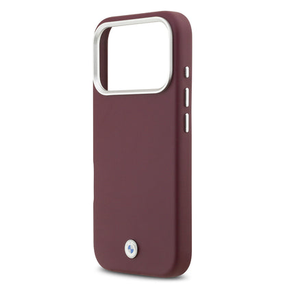 iPhone 17 Pro Kılıf BMW Orijinal Lisanslı M-safe Şarj Özellikli Metal Logolu Tam Kaplama Deri Kılıf