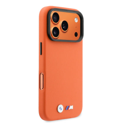 iPhone 17 Pro Kılıf BMW Orijinal Lisanslı M-safe Şarj Özellikli Standlı Metal Kamera Çerçeveli M Logolu PU Deri Kılıf