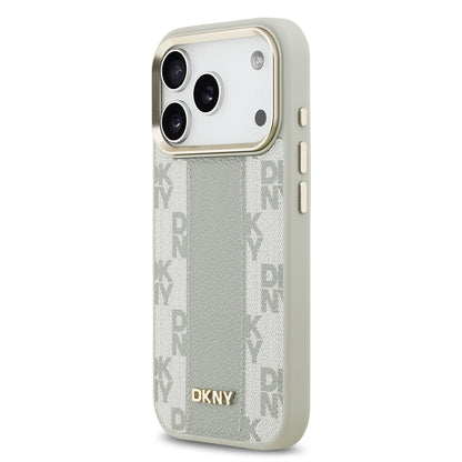 iPhone 17 Pro Kılıf DKNY Orijinal Lisanslı M-safe Şarj Özellikli 3D Yazılı Checkered Pattern Kılıf