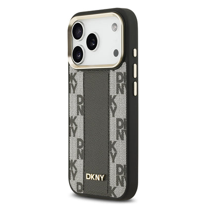 iPhone 17 Pro Kılıf DKNY Orijinal Lisanslı M-safe Şarj Özellikli 3D Yazılı Checkered Pattern Kılıf