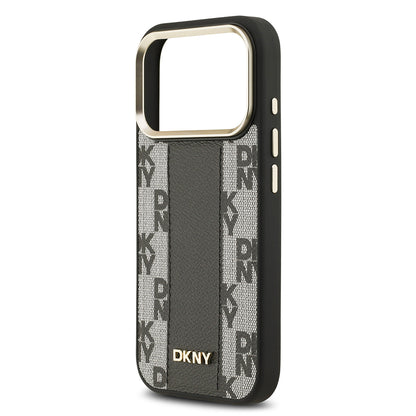 iPhone 17 Pro Kılıf DKNY Orijinal Lisanslı M-safe Şarj Özellikli 3D Yazılı Checkered Pattern Kılıf