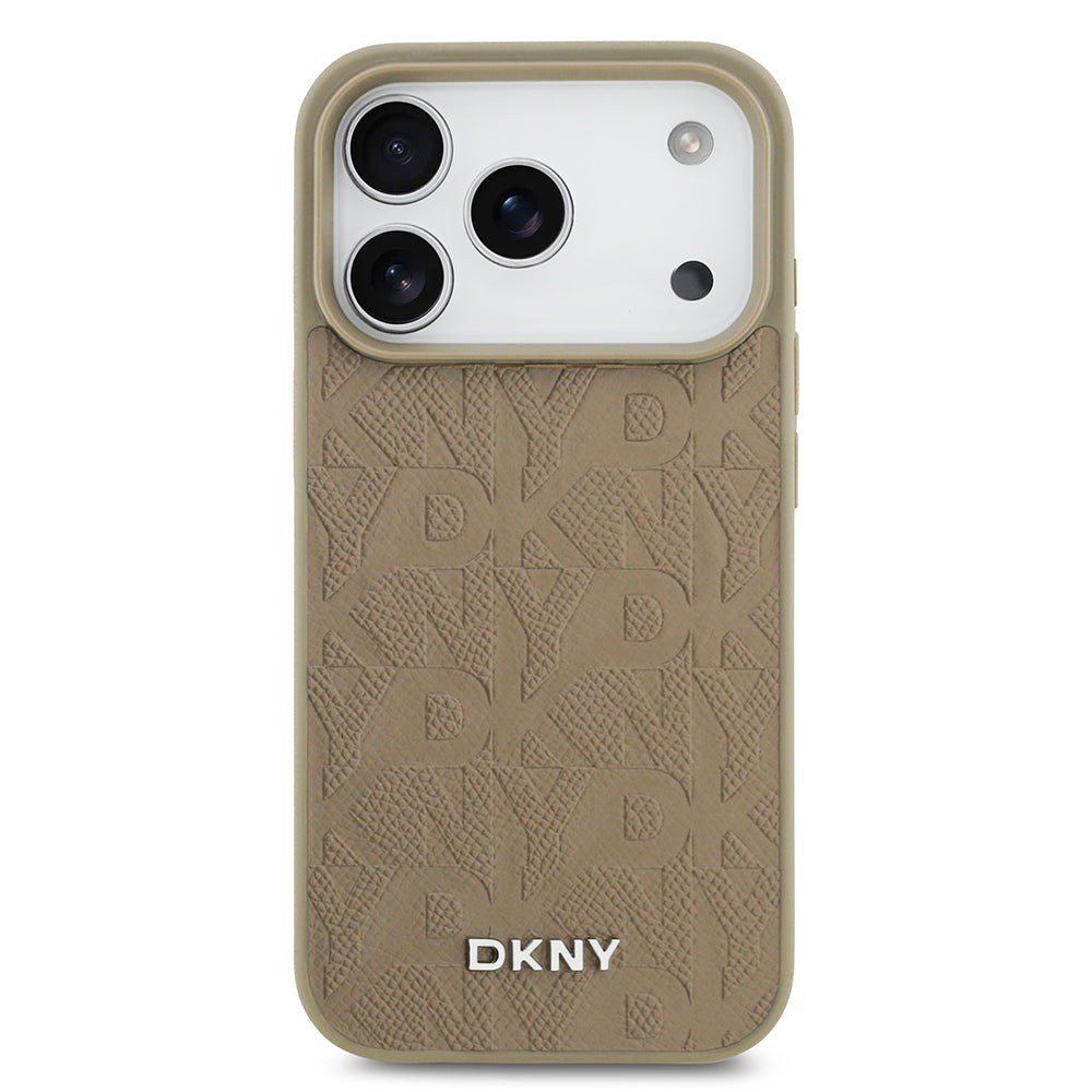 iPhone 17 Pro Kılıf DKNY Orjinal Lisanslı M-safe Şarj Özellikli 3D Yazılı Grid Pattern Kılıf