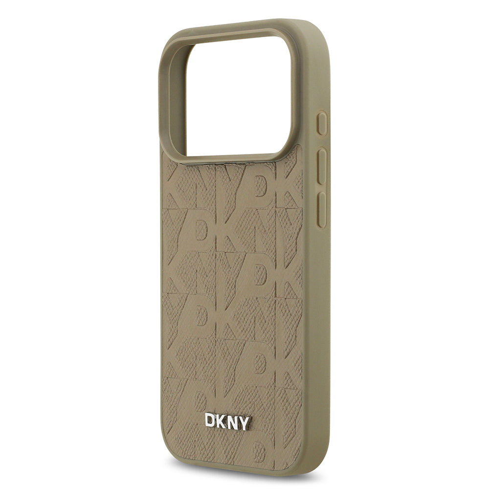 iPhone 17 Pro Kılıf DKNY Orjinal Lisanslı M-safe Şarj Özellikli 3D Yazılı Grid Pattern Kılıf