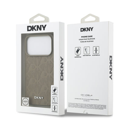 iPhone 17 Pro Kılıf DKNY Orjinal Lisanslı M-safe Şarj Özellikli 3D Yazılı Grid Pattern Kılıf