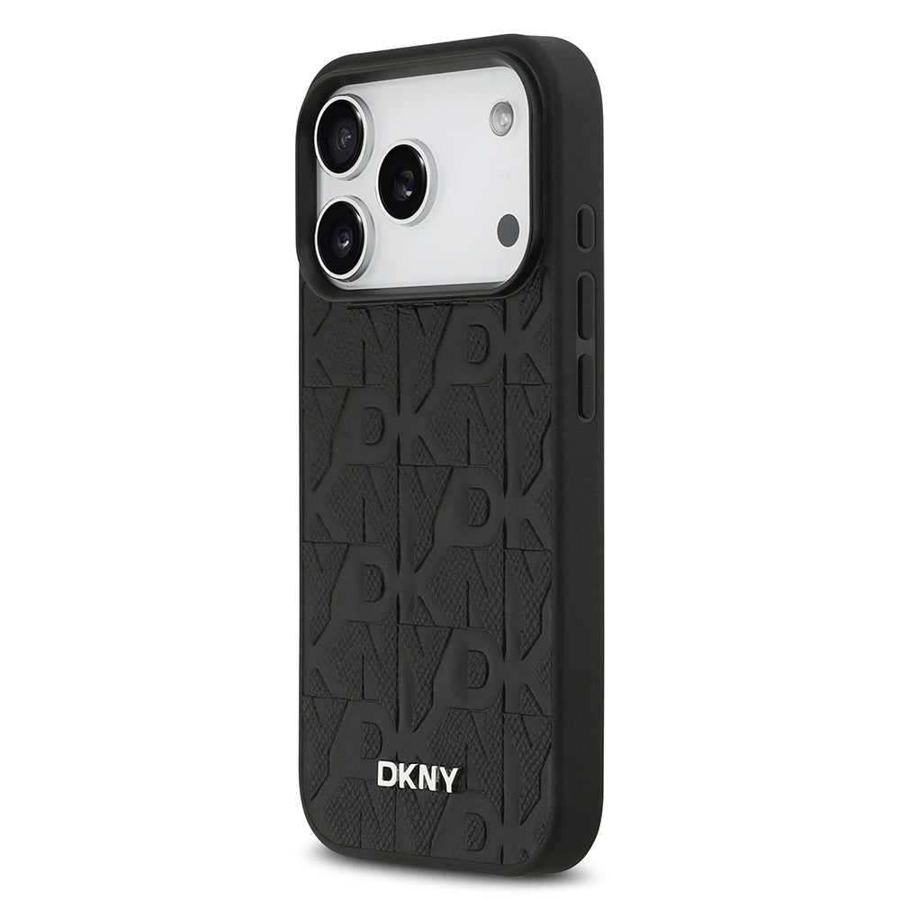 iPhone 17 Pro Kılıf DKNY Orjinal Lisanslı M-safe Şarj Özellikli 3D Yazılı Grid Pattern Kılıf