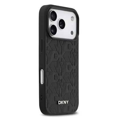 iPhone 17 Pro Kılıf DKNY Orjinal Lisanslı M-safe Şarj Özellikli 3D Yazılı Grid Pattern Kılıf