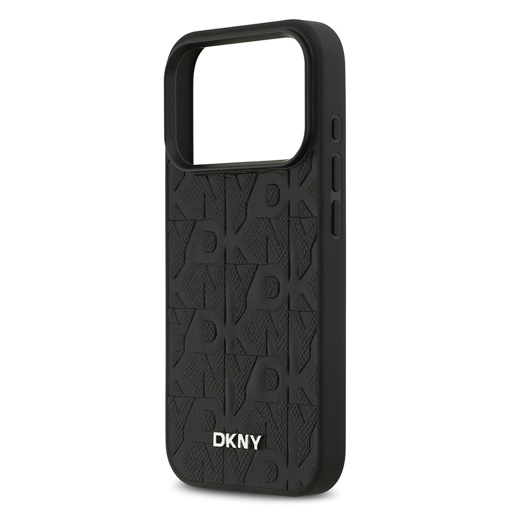 iPhone 17 Pro Kılıf DKNY Orjinal Lisanslı M-safe Şarj Özellikli 3D Yazılı Grid Pattern Kılıf