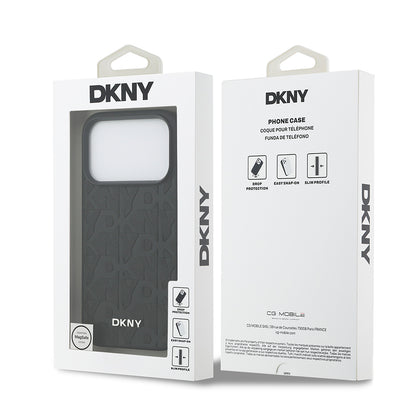iPhone 17 Pro Kılıf DKNY Orjinal Lisanslı M-safe Şarj Özellikli 3D Yazılı Grid Pattern Kılıf