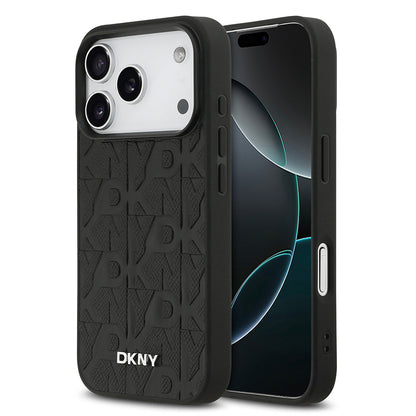 iPhone 17 Pro Kılıf DKNY Orjinal Lisanslı M-safe Şarj Özellikli 3D Yazılı Grid Pattern Kılıf