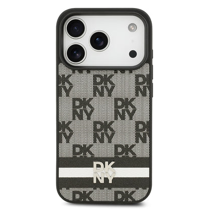 iPhone 17 Pro Kılıf DKNY Orjinal Lisanslı M-safe Şarj Özellikli 3D Yazılı Metal Logolu Kılıf