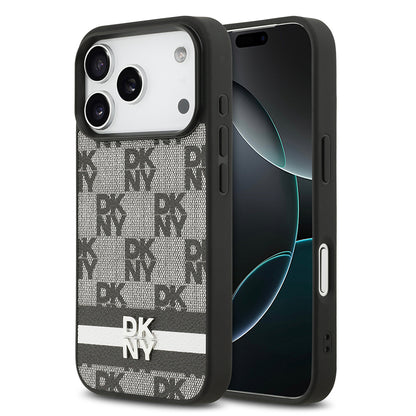 iPhone 17 Pro Kılıf DKNY Orjinal Lisanslı M-safe Şarj Özellikli 3D Yazılı Metal Logolu Kılıf