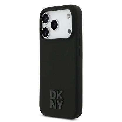 iPhone 17 Pro Kılıf DKNY Orjinal Lisanslı M-safe Şarj Özellikli Metal Logolu Silikon Kılıf