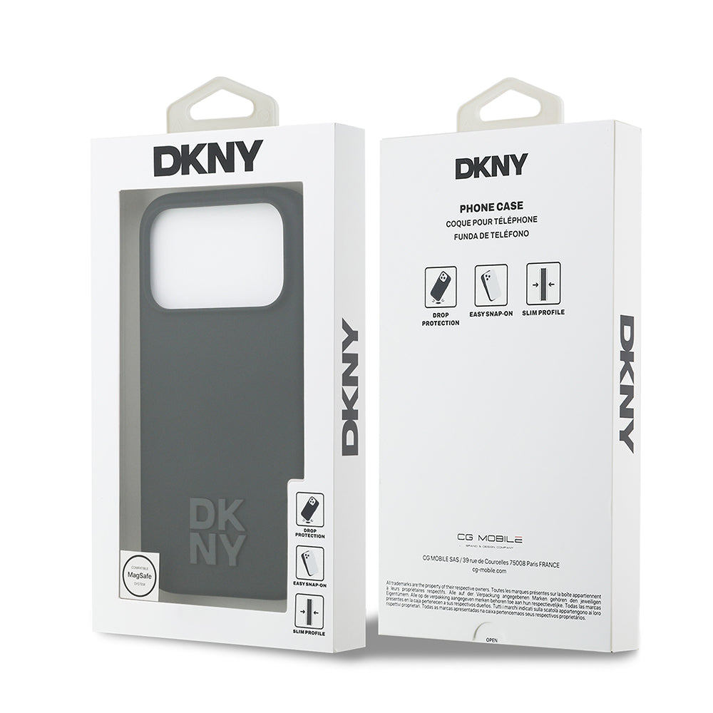 iPhone 17 Pro Kılıf DKNY Orjinal Lisanslı M-safe Şarj Özellikli Metal Logolu Silikon Kılıf