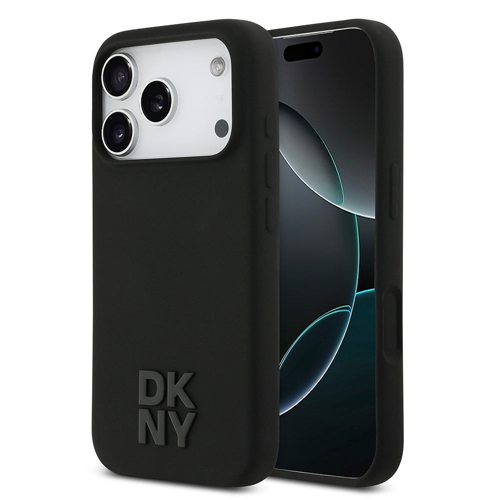 iPhone 17 Pro Kılıf DKNY Orjinal Lisanslı M-safe Şarj Özellikli Metal Logolu Silikon Kılıf