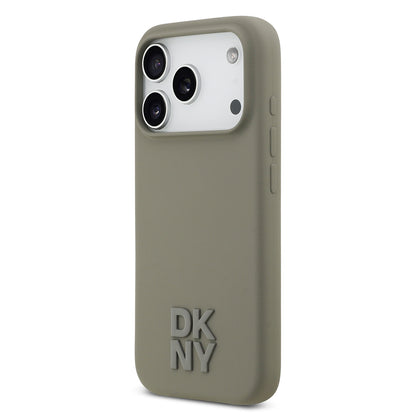 iPhone 17 Pro Kılıf DKNY Orjinal Lisanslı M-safe Şarj Özellikli Metal Logolu Silikon Kılıf