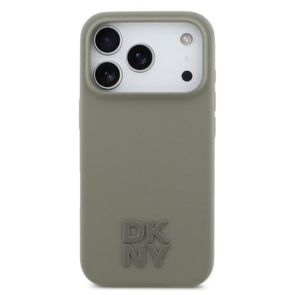 iPhone 17 Pro Kılıf DKNY Orjinal Lisanslı M-safe Şarj Özellikli Metal Logolu Silikon Kılıf