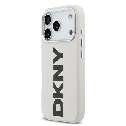 iPhone 17 Pro Kılıf DKNY Orjinal Lisanslı M-safe Şarj Özellikli PU Büyük Dikey Logolu Kılıf
