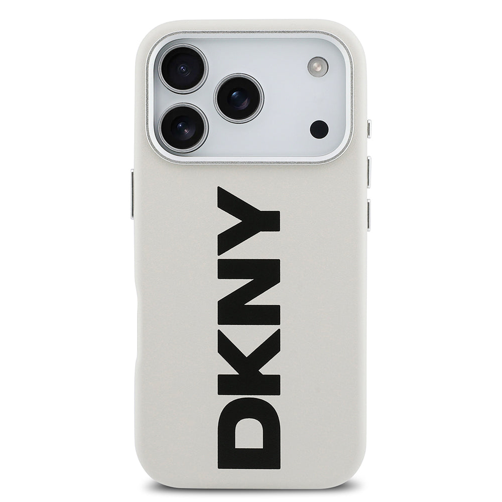 iPhone 17 Pro Kılıf DKNY Orjinal Lisanslı M-safe Şarj Özellikli PU Büyük Dikey Logolu Kılıf