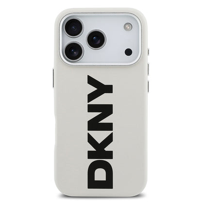 iPhone 17 Pro Kılıf DKNY Orjinal Lisanslı M-safe Şarj Özellikli PU Büyük Dikey Logolu Kılıf
