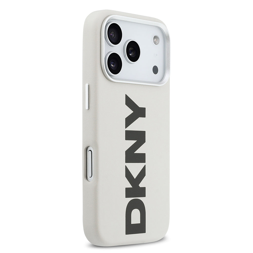 iPhone 17 Pro Kılıf DKNY Orjinal Lisanslı M-safe Şarj Özellikli PU Büyük Dikey Logolu Kılıf