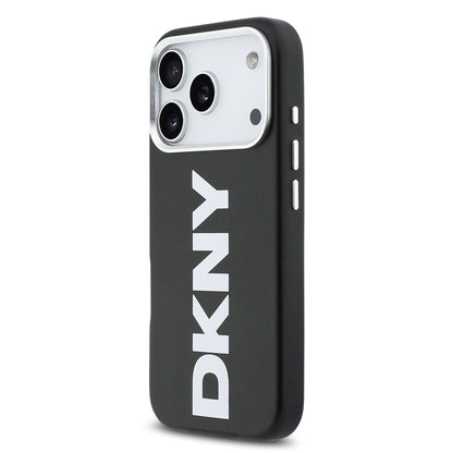 iPhone 17 Pro Kılıf DKNY Orjinal Lisanslı M-safe Şarj Özellikli PU Büyük Dikey Logolu Kılıf