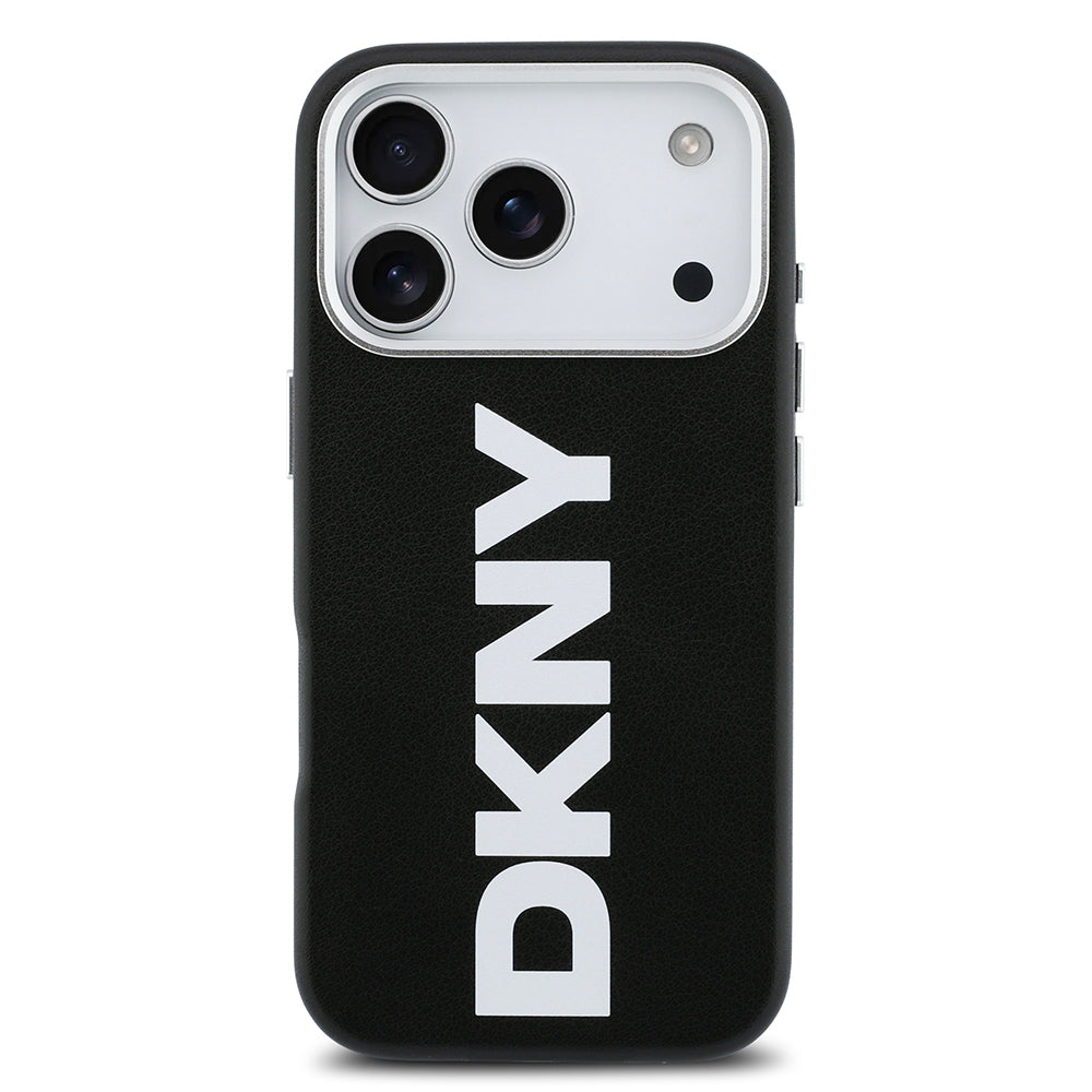 iPhone 17 Pro Kılıf DKNY Orjinal Lisanslı M-safe Şarj Özellikli PU Büyük Dikey Logolu Kılıf