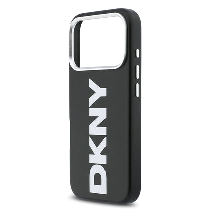 iPhone 17 Pro Kılıf DKNY Orjinal Lisanslı M-safe Şarj Özellikli PU Büyük Dikey Logolu Kılıf