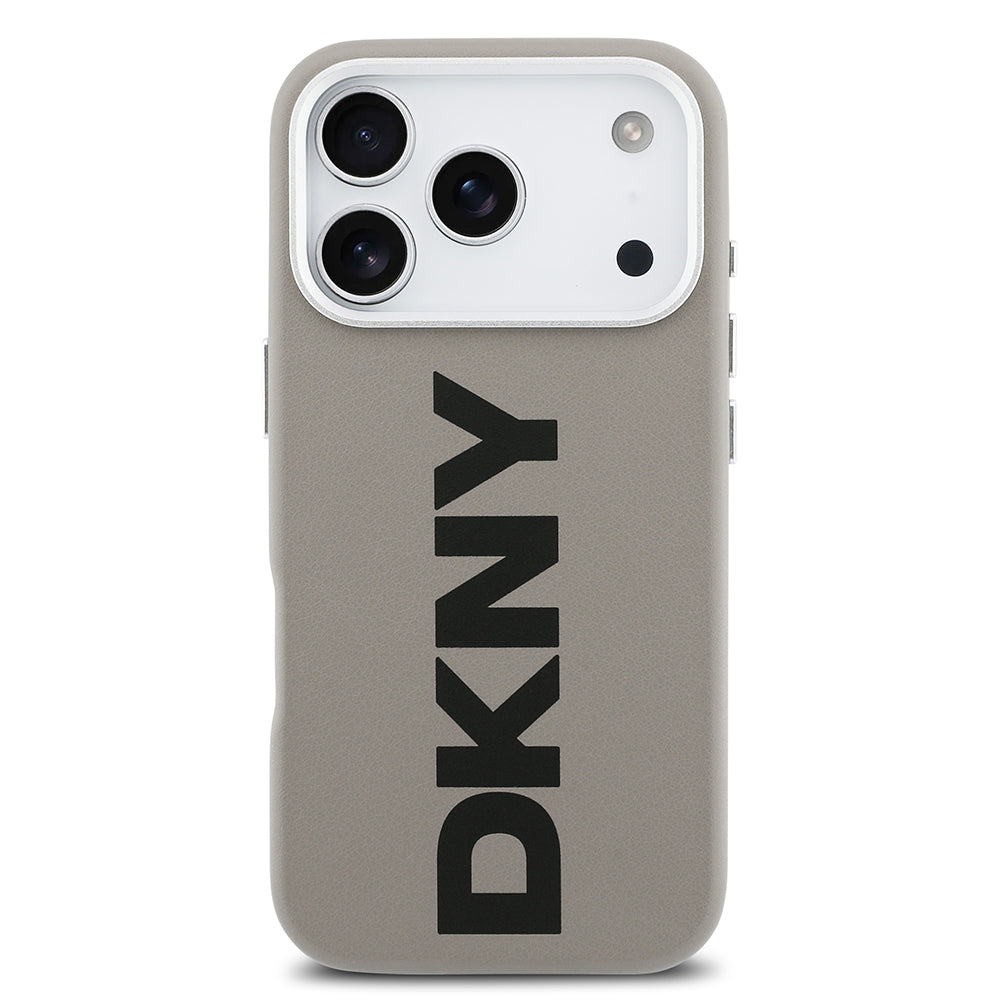 iPhone 17 Pro Kılıf DKNY Orjinal Lisanslı M-safe Şarj Özellikli PU Büyük Dikey Logolu Kılıf