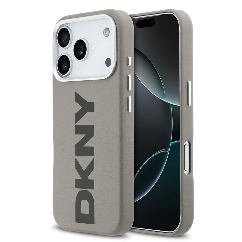 iPhone 17 Pro Kılıf DKNY Orjinal Lisanslı M-safe Şarj Özellikli PU Büyük Dikey Logolu Kılıf