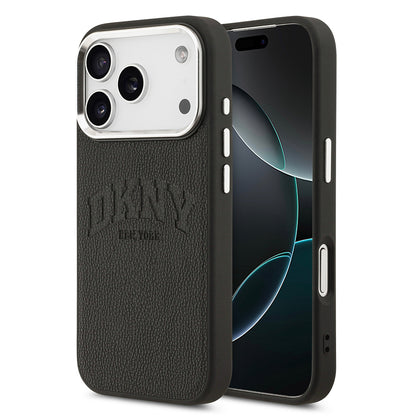 iPhone 17 Pro Kılıf DKNY Orjinal Lisanslı M-safe Şarj Özellikli PU Deri Kabartmalı Kılıf