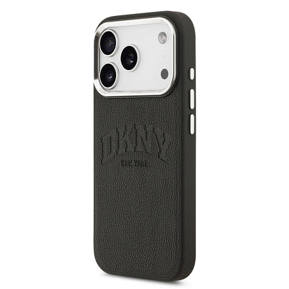 iPhone 17 Pro Kılıf DKNY Orjinal Lisanslı M-safe Şarj Özellikli PU Deri Kabartmalı Kılıf