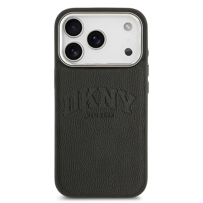 iPhone 17 Pro Kılıf DKNY Orjinal Lisanslı M-safe Şarj Özellikli PU Deri Kabartmalı Kılıf